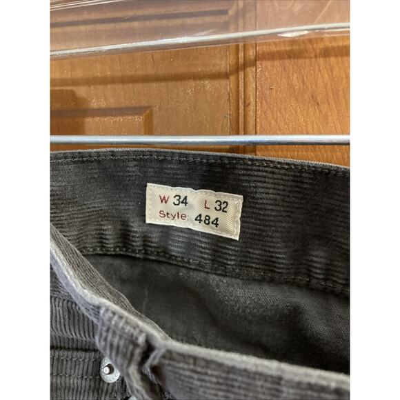 J. Crew Men’s Corduroy Style 484 Pants 34x32 Straight Leg Gray Cotton Grunge - Picture 4 of 8